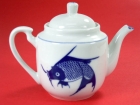 四合壺(藍魚) Tea Pot Tall